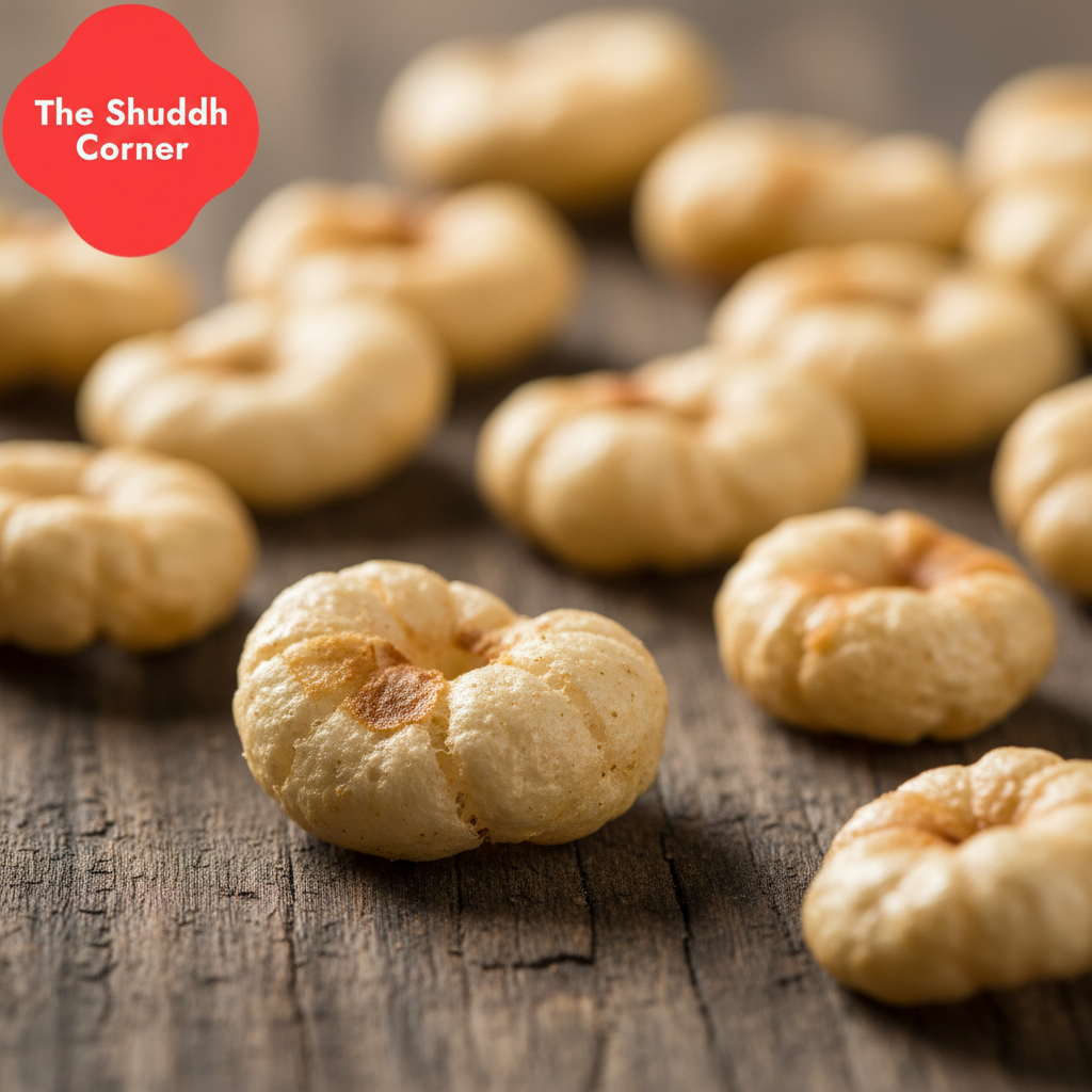 Close-up Makhana Texture with Logo