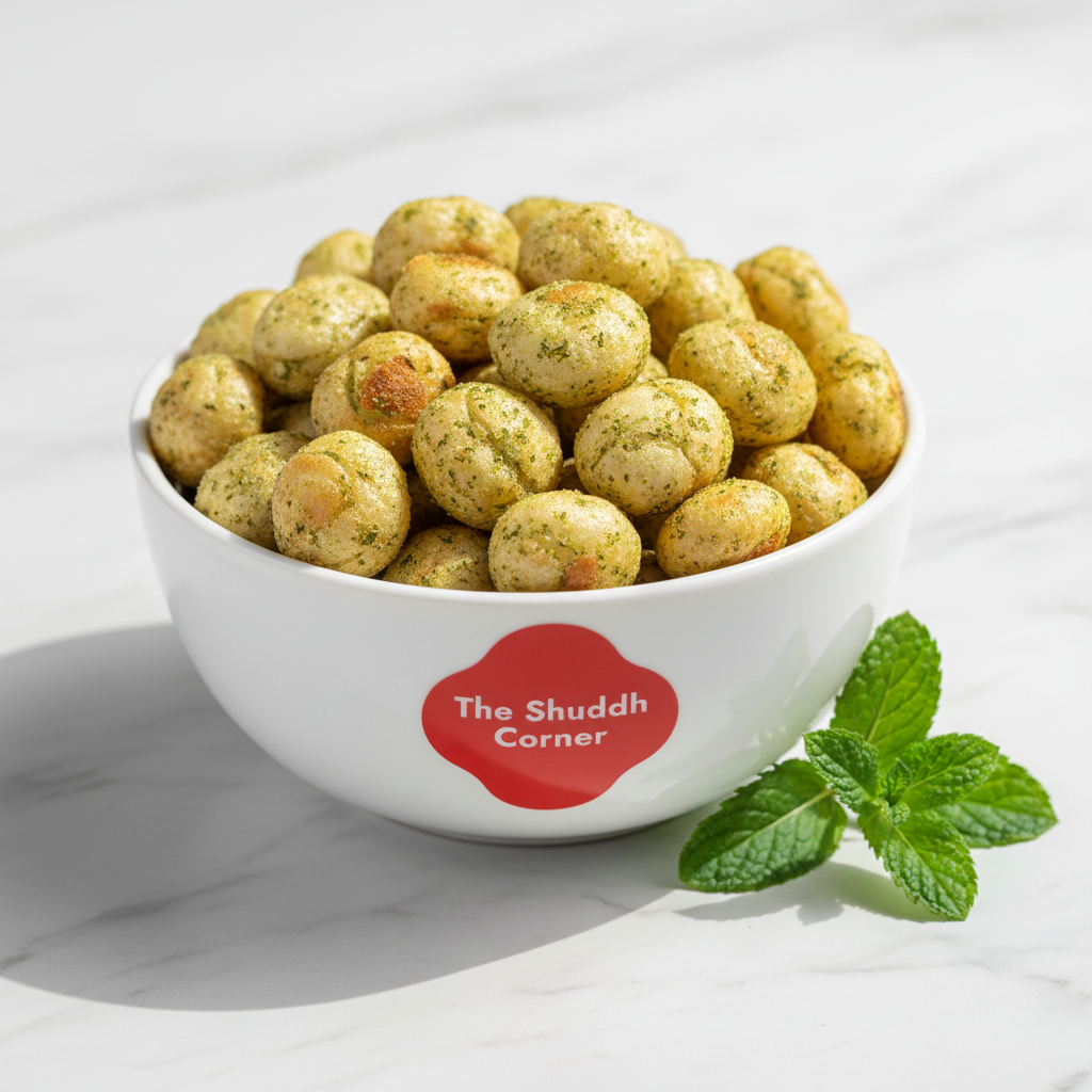 Mint Makhana in White Bowl