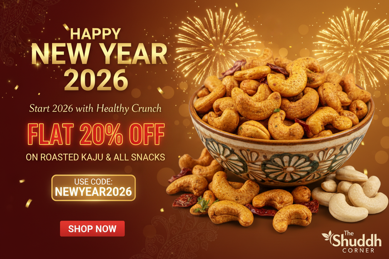 New Year 2026 Roasted Kaju Banner